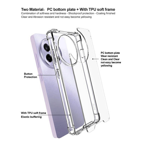 IMAK Phone Case For OnePlus Ace 5 5G  /  Ace 5 Pro 5G  /  13R 5G PC + TPU Shockproof Clear Back Cover