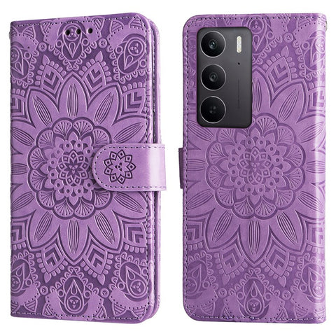 For Oppo A5 5G / 4G / Realme C75 5G / C75 4G / C73 5G / C71 4G / 14x 5G Case Sunflower Imprint Leather Wallet Phone Cover