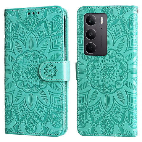 For Oppo A5 5G / 4G / Realme C75 5G / C75 4G / C73 5G / C71 4G / 14x 5G Case Sunflower Imprint Leather Wallet Phone Cover
