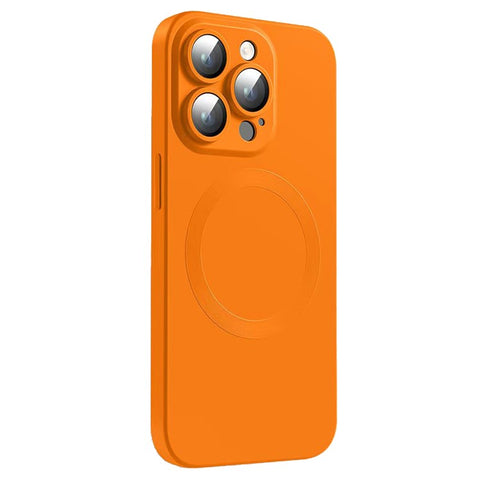 For iPhone 15 Pro Max Case Compatible with MagSafe Liquid Silicone Phone Cover with Tempered Glass Lens Protector