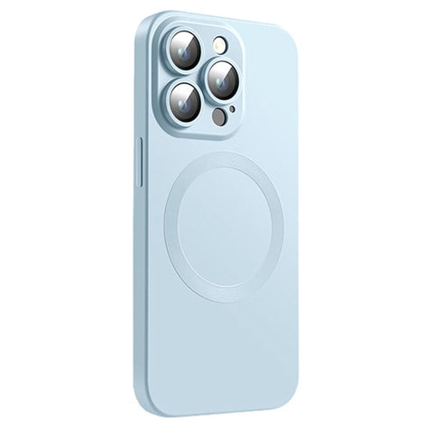 For iPhone 15 Pro Max Case Compatible with MagSafe Liquid Silicone Phone Cover with Tempered Glass Lens Protector