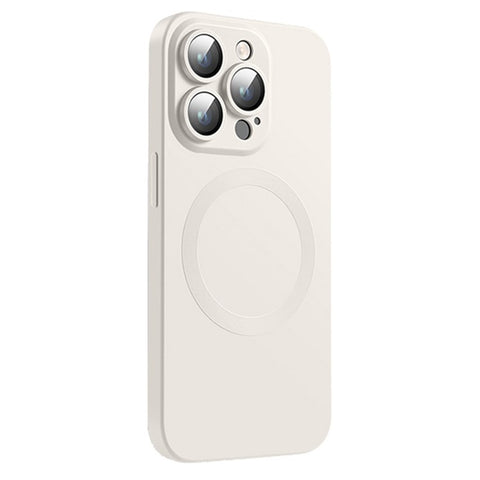 For iPhone 15 Pro Max Case Compatible with MagSafe Liquid Silicone Phone Cover with Tempered Glass Lens Protector