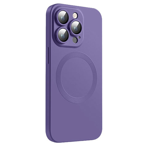 For iPhone 15 Pro Max Case Compatible with MagSafe Liquid Silicone Phone Cover with Tempered Glass Lens Protector
