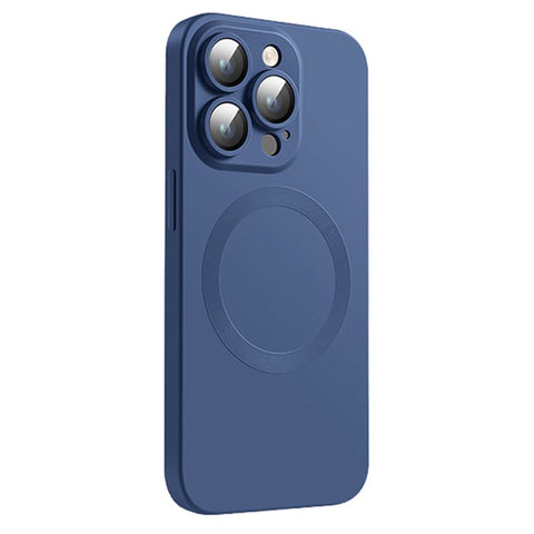 For iPhone 15 Pro Max Case Compatible with MagSafe Liquid Silicone Phone Cover with Tempered Glass Lens Protector