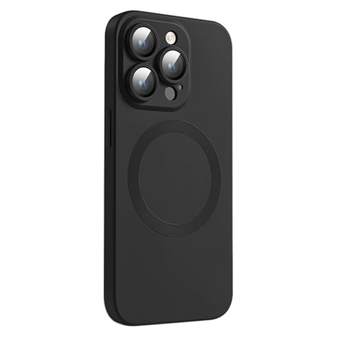 For iPhone 15 Pro Max Case Compatible with MagSafe Liquid Silicone Phone Cover with Tempered Glass Lens Protector