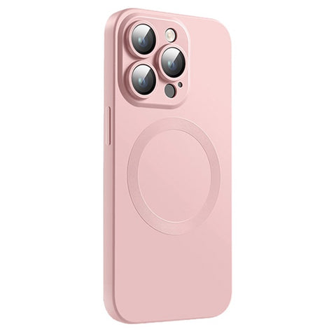 For iPhone 15 Pro Max Case Compatible with MagSafe Liquid Silicone Phone Cover with Tempered Glass Lens Protector