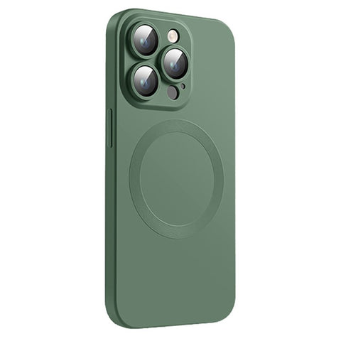 For iPhone 15 Pro Max Case Compatible with MagSafe Liquid Silicone Phone Cover with Tempered Glass Lens Protector