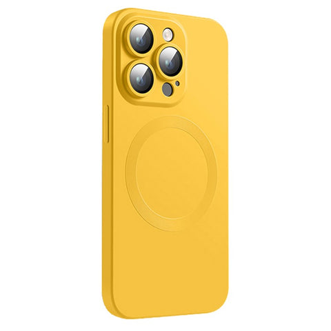 For iPhone 15 Pro Max Case Compatible with MagSafe Liquid Silicone Phone Cover with Tempered Glass Lens Protector