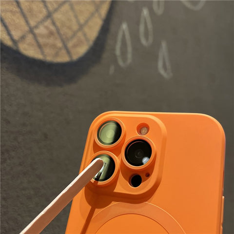 For iPhone 15 Pro Case Compatible with MagSafe Liquid Silicone Phone Cover with Tempered Glass Lens Protector