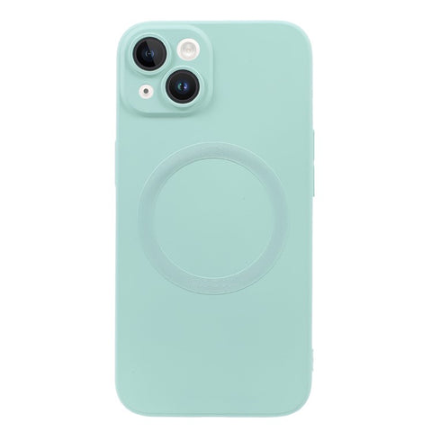 For iPhone 15 Plus Case Compatible with MagSafe Liquid Silicone Phone Cover with Tempered Glass Lens Protector