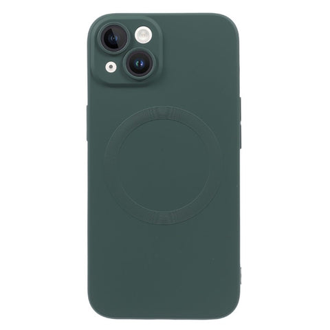 For iPhone 15 Case Compatible with MagSafe Liquid Silicone Phone Cover with Tempered Glass Lens Protector