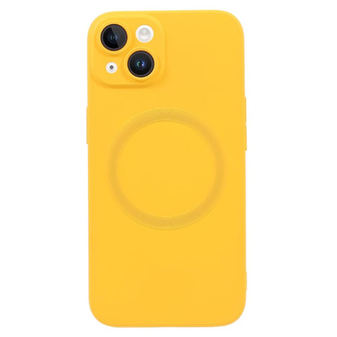 For iPhone 15 Case Compatible with MagSafe Liquid Silicone Phone Cover with Tempered Glass Lens Protector