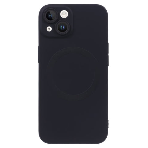 For iPhone 15 Case Compatible with MagSafe Liquid Silicone Phone Cover with Tempered Glass Lens Protector