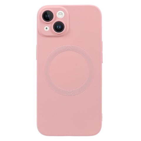 For iPhone 15 Case Compatible with MagSafe Liquid Silicone Phone Cover with Tempered Glass Lens Protector