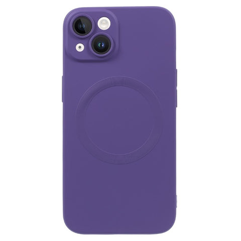 For iPhone 15 Case Compatible with MagSafe Liquid Silicone Phone Cover with Tempered Glass Lens Protector