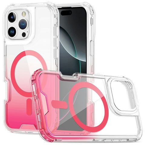 For iPhone 16 Pro Max Case Compatible with MagSafe Gradient Color TPU + PC Phone Back Cover