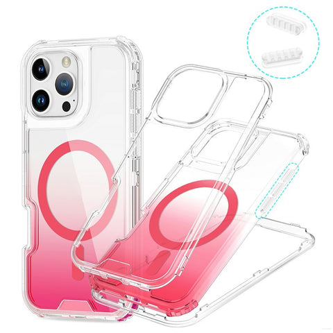 For iPhone 16 Pro Max Case Compatible with MagSafe Gradient Color TPU + PC Phone Back Cover