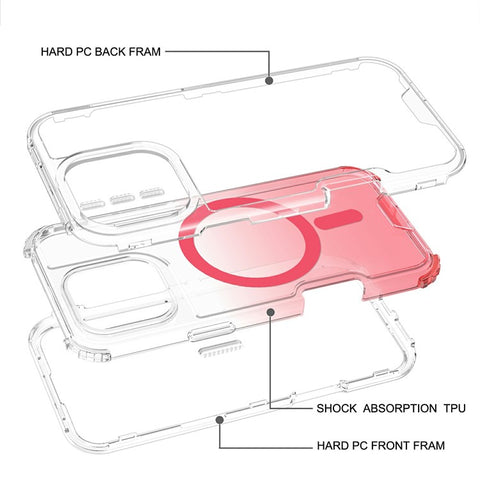 For iPhone 16 Pro Max Case Compatible with MagSafe Gradient Color TPU + PC Phone Back Cover