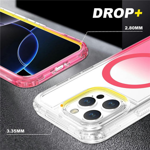 For iPhone 16 Pro Max Case Compatible with MagSafe Gradient Color TPU + PC Phone Back Cover
