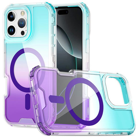 For iPhone 16 Pro Max Case Compatible with MagSafe Gradient Color TPU + PC Phone Back Cover