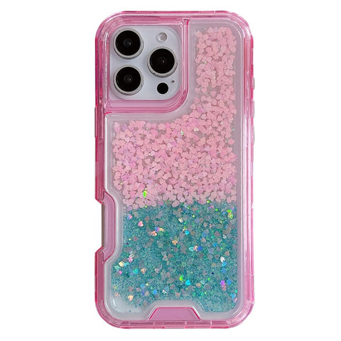 For iPhone 16 Pro Max Case Glitter Epoxy TPU PC Phone Back Cover Detachable 2 in 1
