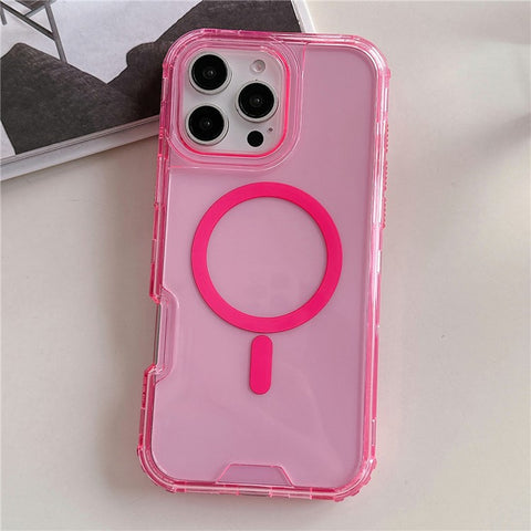 For iPhone 16 Pro Max Case Compatible with MagSafe TPU PC Detachable Phone Back Cover