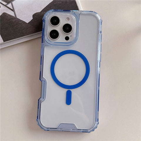 For iPhone 16 Pro Max Case Compatible with MagSafe TPU PC Detachable Phone Back Cover