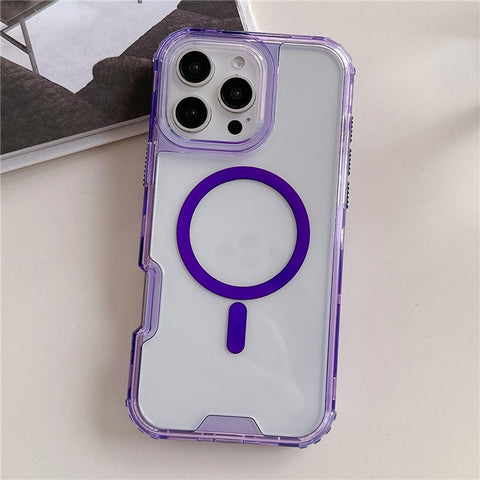 For iPhone 16 Pro Max Case Compatible with MagSafe TPU PC Detachable Phone Back Cover
