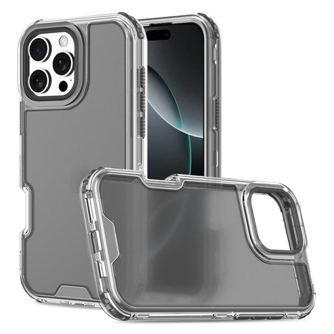 For iPhone 16 Pro Max Case Detachable Design Soft TPU + Clear PC Phone Back Cover