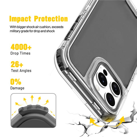 For iPhone 16 Pro Max Case Detachable Design Soft TPU + Clear PC Phone Back Cover