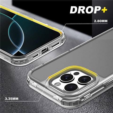 For iPhone 16 Pro Max Case Detachable Design Soft TPU + Clear PC Phone Back Cover