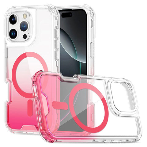 For iPhone 16 Pro Case Compatible with MagSafe Gradient Color TPU + PC Phone Back Cover