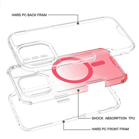 For iPhone 16 Pro Case Compatible with MagSafe Gradient Color TPU + PC Phone Back Cover