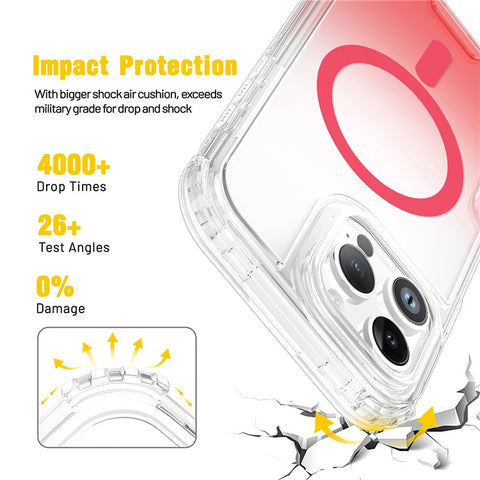 For iPhone 16 Pro Case Compatible with MagSafe Gradient Color TPU + PC Phone Back Cover