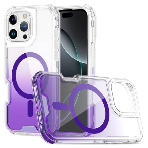 For iPhone 16 Pro Case Compatible with MagSafe Gradient Color TPU + PC Phone Back Cover