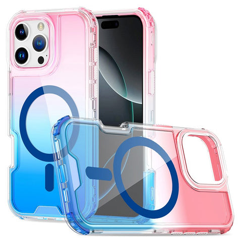 For iPhone 16 Pro Case Compatible with MagSafe Gradient Color TPU + PC Phone Back Cover