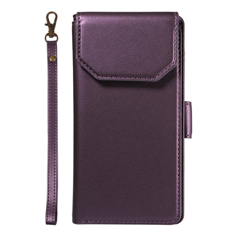 For iPhone 14 Pro Case with Multi-Card Holder and Strap PU Leather Phone Cover Stand