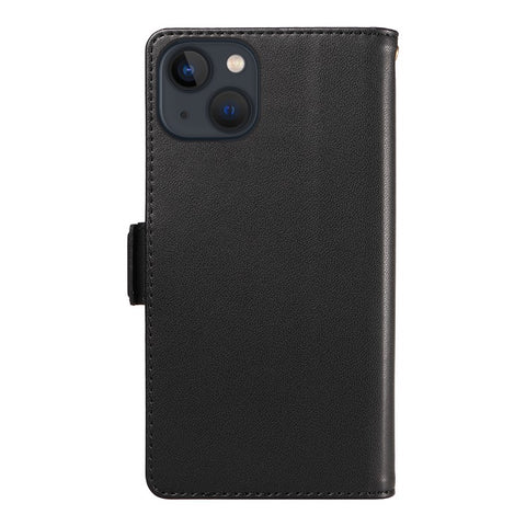 For iPhone 14 Plus Case with Multi-Card Holder and Strap PU Leather Phone Cover Stand