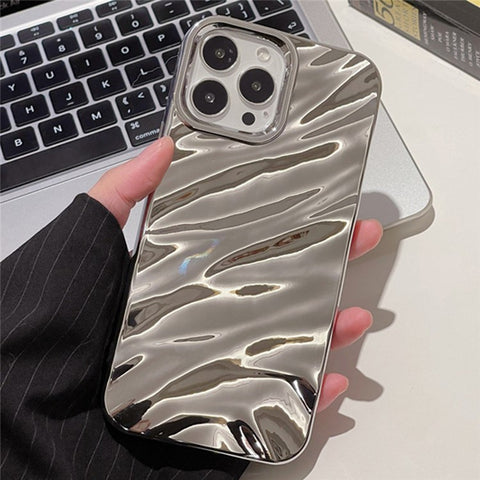 For iPhone 16 Pro Case Wave Texture TPU Shockproof Phone Cover