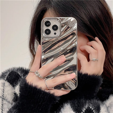 For iPhone 16 Pro Case Wave Texture TPU Shockproof Phone Cover