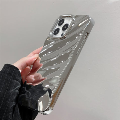 For iPhone 16 Pro Case Wave Texture TPU Shockproof Phone Cover