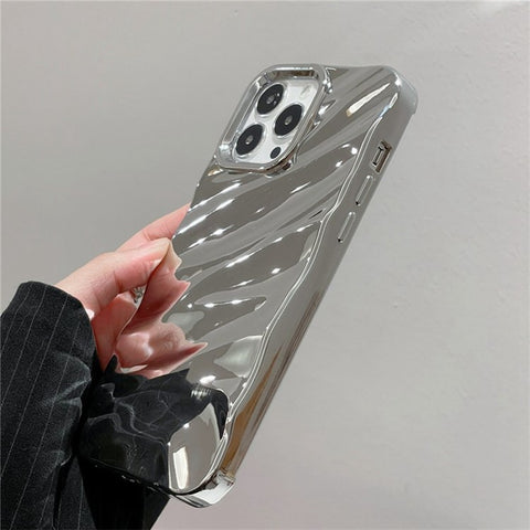 For iPhone 12 Pro Max Case Wave Texture TPU Shockproof Phone Cover