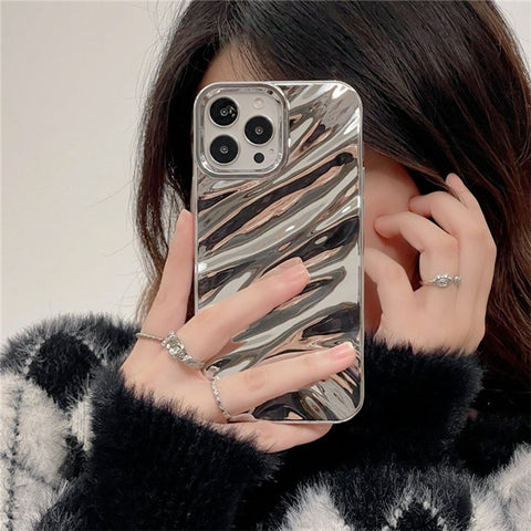 For iPhone 12 Pro Max Case Wave Texture TPU Shockproof Phone Cover