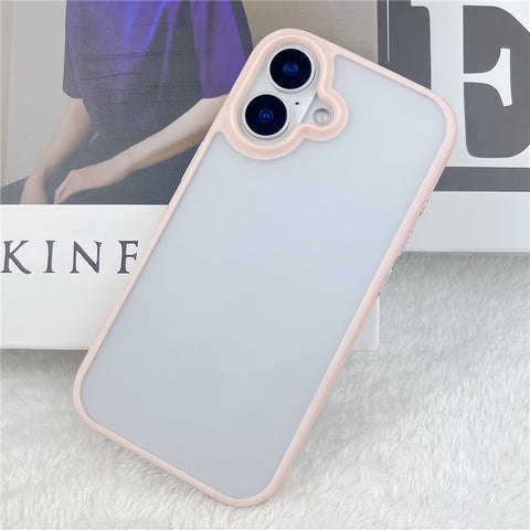 For iPhone 16 Plus Case Curved Frame PC + TPU Phone Cover Anti Drop Protection