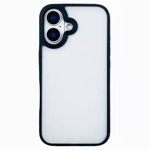 For iPhone 16 Plus Case Curved Frame PC + TPU Phone Cover Anti Drop Protection