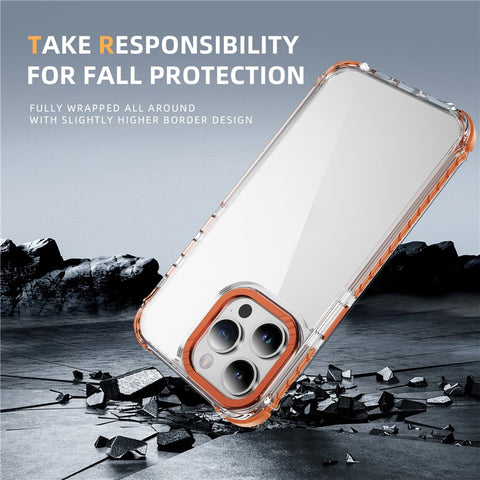 For iPhone 13 Pro Max Crystal Clear Case Airbag Anti Drop TPU + PC Phone Back Cover