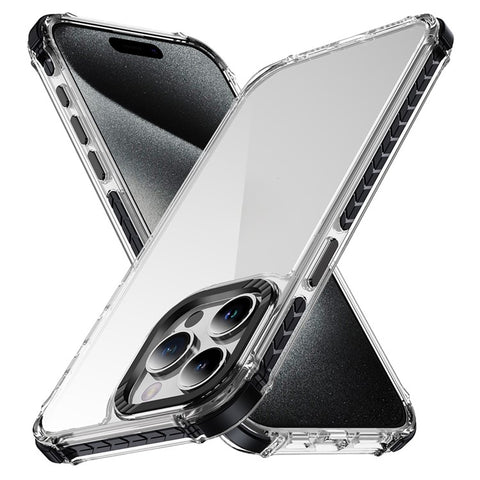 For iPhone 15 Pro Max Crystal Clear Case Airbag Anti Drop TPU + PC Phone Back Cover