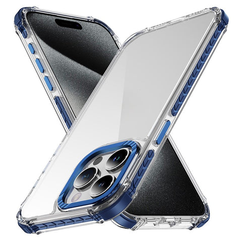 For iPhone 15 Pro Max Crystal Clear Case Airbag Anti Drop TPU + PC Phone Back Cover