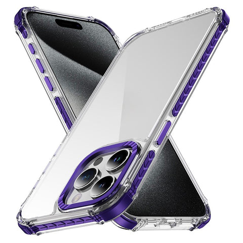 For iPhone 15 Pro Max Crystal Clear Case Airbag Anti Drop TPU + PC Phone Back Cover