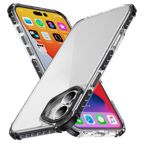 For iPhone 16 Plus Crystal Clear Case Airbag Anti Drop TPU + PC Phone Back Cover